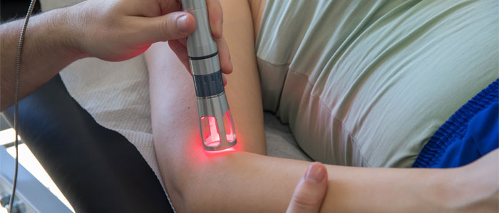 a patient receiving laser therapy